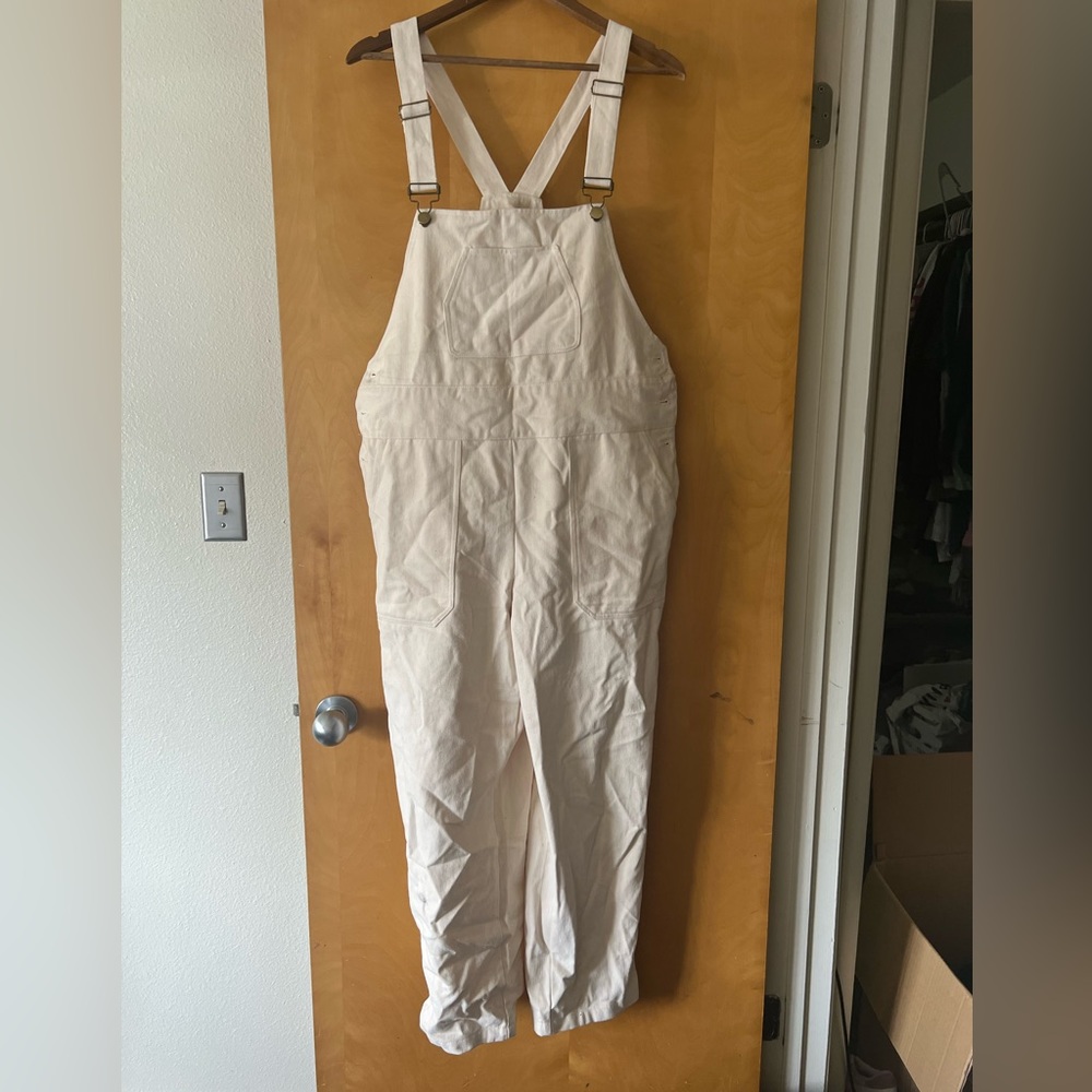 Cream fabric overalls